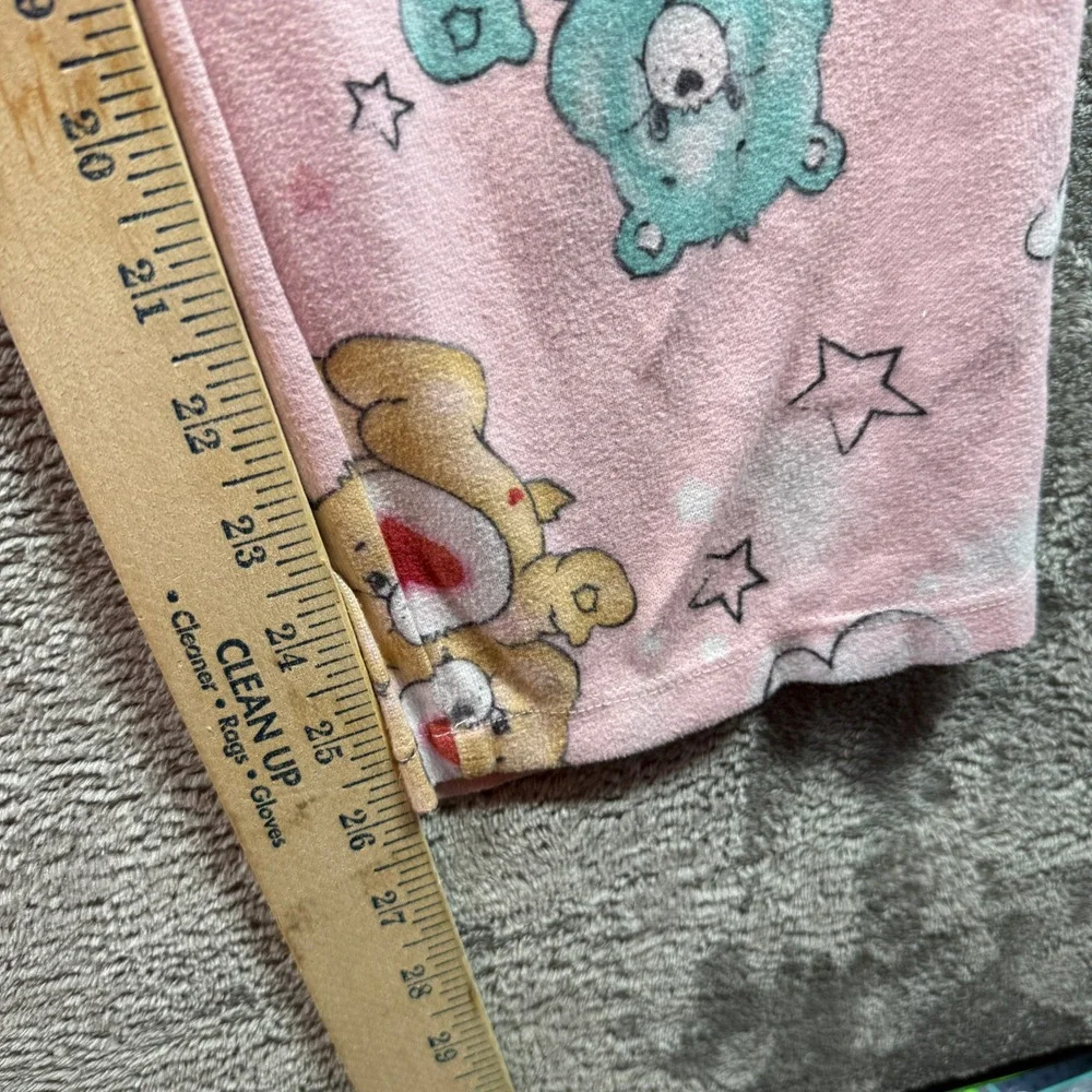 Care Bears Pink Pajama Pants Small 4/6 Clouds Stars Lounge Sleepwear Pockets